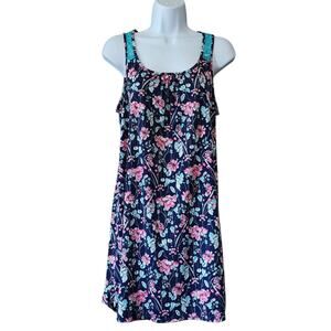 Secret Treasures Womens Nightgown Size M 8-10 Navy Floral Sleeveless Stretch